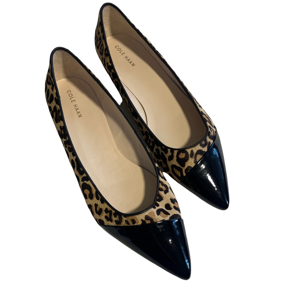 Cole Haan Allison Capto Skm II Flats Leopard Animal Print Pointed Toe Size 9B